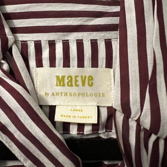 Anthropologie maroon and White Striped Blouse - Picture 3 of 3